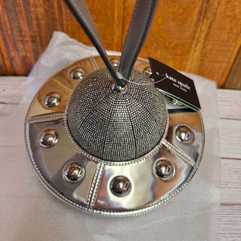 Kate Spade Spaced Out Embellished Metallic 3D UFO Top Handle Bag - Picture 7 of 9